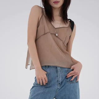 Mimu cutout see-through bustier
