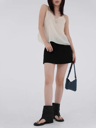 Mimu cutout see-through bustier