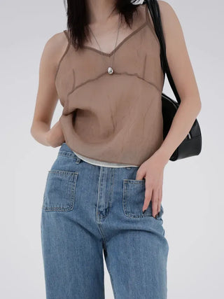Mimu cutout see-through bustier