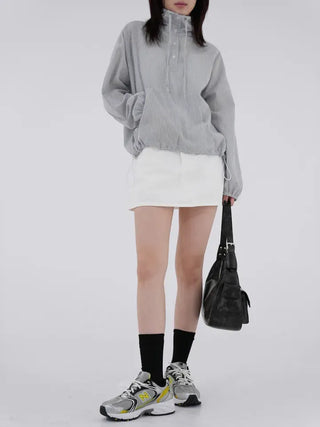 Pale Basic A-Line Skirt Pants
