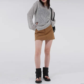 Pale Basic A-Line Skirt Pants