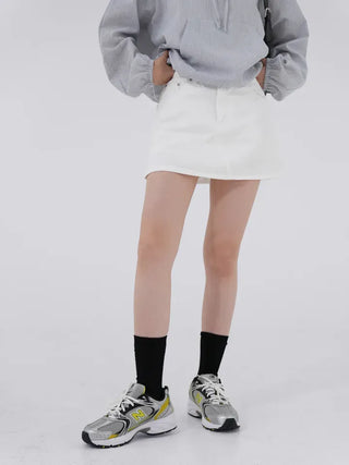 Pale Basic A-Line Skirt Pants