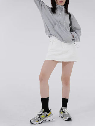 Pale Basic A-Line Skirt Pants