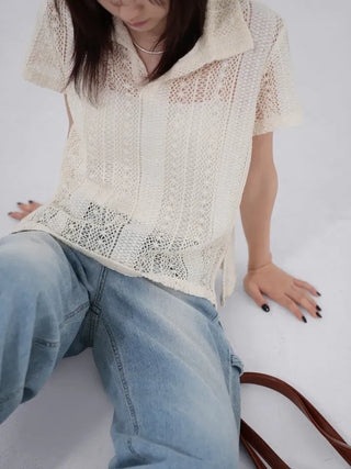 Snane lace collar shirt