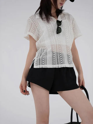 Snane lace collar shirt