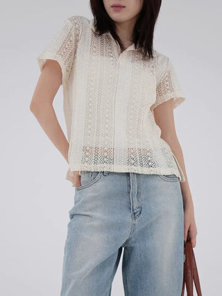 Snane lace collar shirt