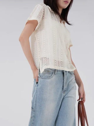Snane lace collar shirt