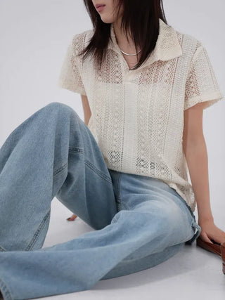 Snane lace collar shirt