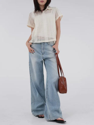 Paru Washed Wide Denim Pants