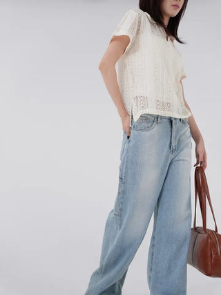 Paru Washed Wide Denim Pants