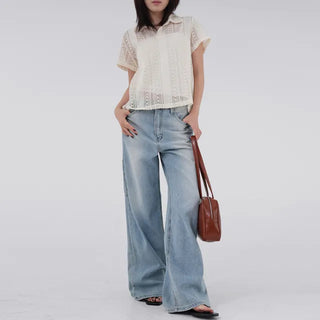 Paru Washed Wide Denim Pants