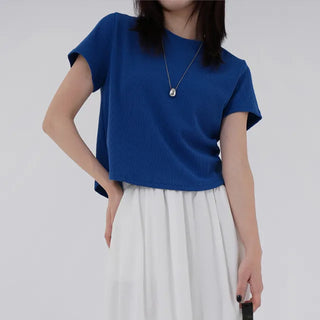 Ellie Clean Ribbed Short Sleeve Tee