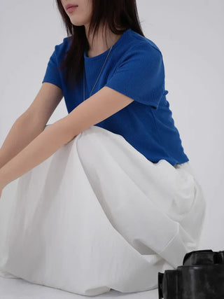 Ellie Clean Ribbed Short Sleeve Tee
