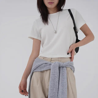 Ellie Clean Ribbed Short Sleeve Tee