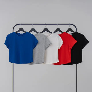 Ellie Clean Ribbed Short Sleeve Tee
