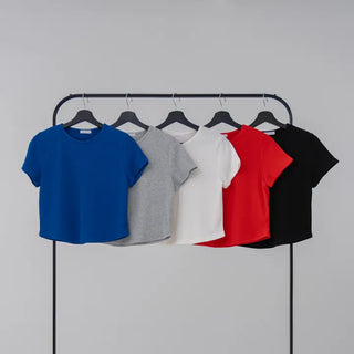 Ellie Clean Ribbed Short Sleeve Tee