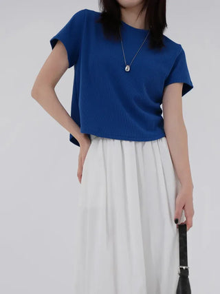 Ellie Clean Ribbed Short Sleeve Tee