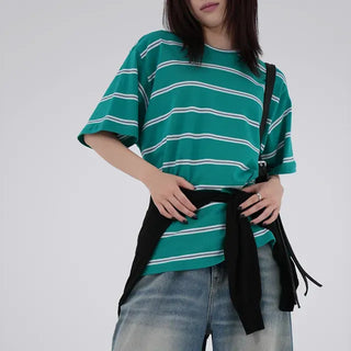 Ui Oversized Striped Short Sleeve Tee
