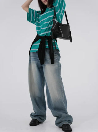 Ui Oversized Striped Short Sleeve Tee