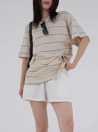 Ui Oversized Striped Short Sleeve Tee