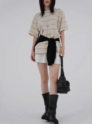 Ui Oversized Striped Short Sleeve Tee