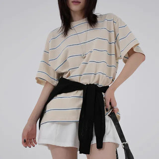 Ui Oversized Striped Short Sleeve Tee