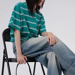 Ui Oversized Striped Short Sleeve Tee