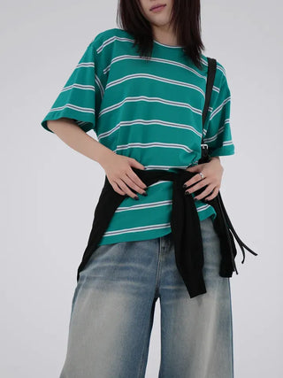 Ui Oversized Striped Short Sleeve Tee