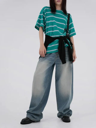 Ui Oversized Striped Short Sleeve Tee