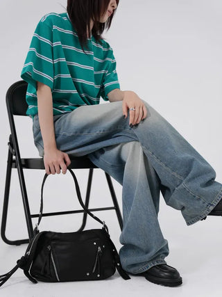 Ui Oversized Striped Short Sleeve Tee