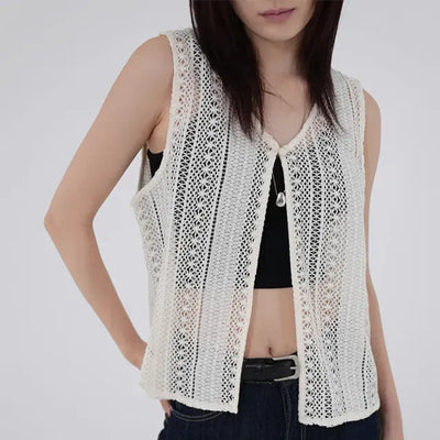 Liliel Crochet Open Vest