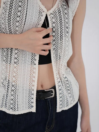 Liliel Crochet Open Vest
