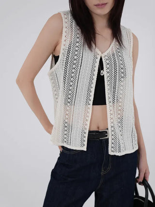 Liliel Crochet Open Vest