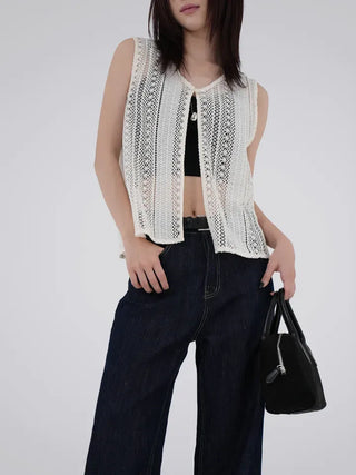 Liliel Crochet Open Vest