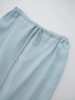 Thessaly wrinkled see-through layered skirt