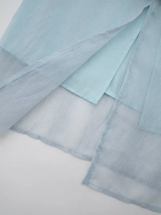 Thessaly wrinkled see-through layered skirt