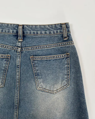 Minuet vintage denim long skirt