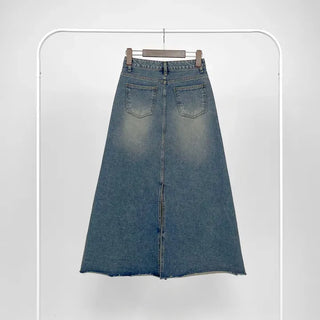 Minuet vintage denim long skirt