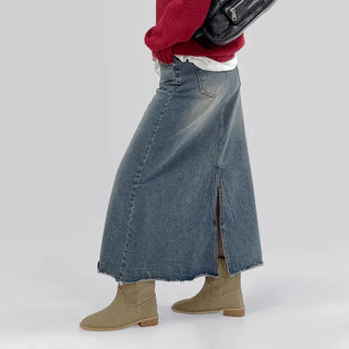 Minuet vintage denim long skirt
