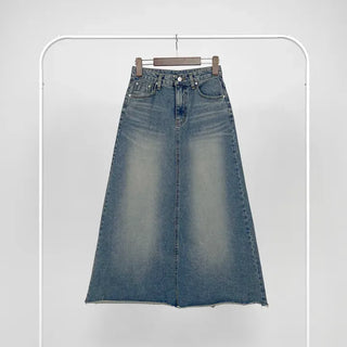Minuet vintage denim long skirt