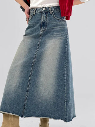 Minuet vintage denim long skirt
