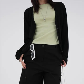 Marenda Basic Flowy See-through Cardigan