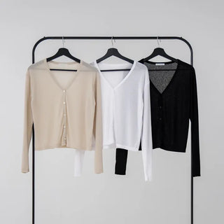 Marenda Basic Flowy See-through Cardigan