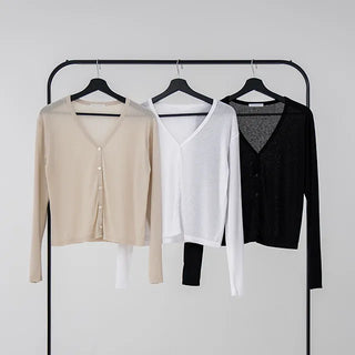 Marenda Basic Flowy See-through Cardigan