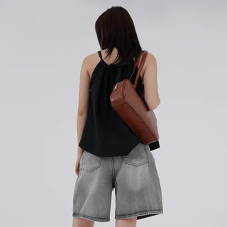 Kashiren Neck Shirring Ribbon Sleeveless Blouse