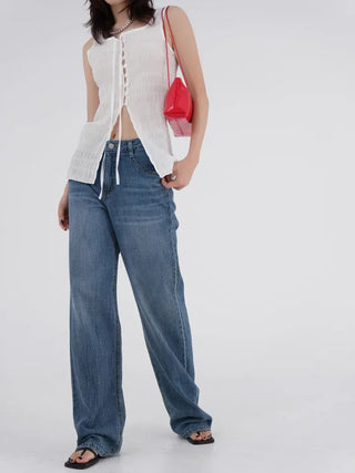 Avenel Wrinkle Strap Open Sleeveless Blouse