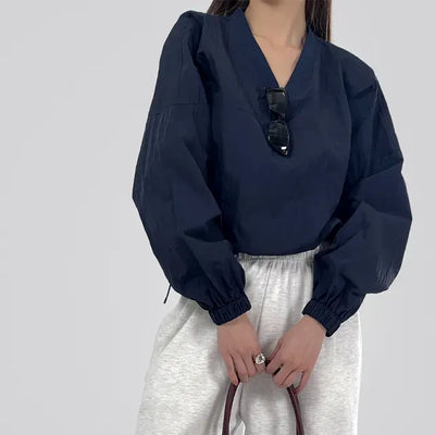 Laurel Nylon V-neck Sweatshirt
