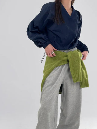 Laurel Nylon V-neck Sweatshirt