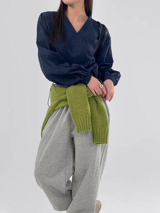 Laurel Nylon V-neck Sweatshirt