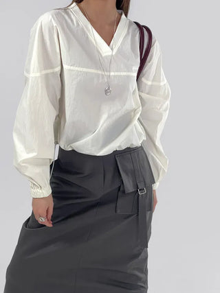 Laurel Nylon V-neck Sweatshirt